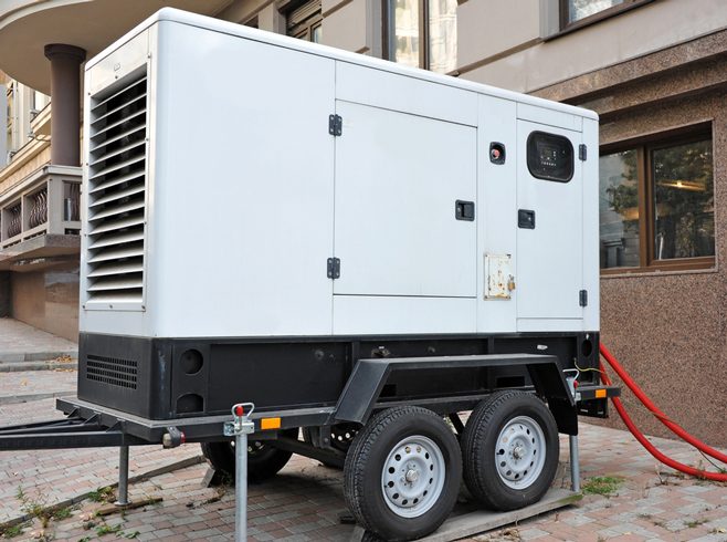Electric Generator With Power Cable — Equipment Hire in Gladstone, QLD